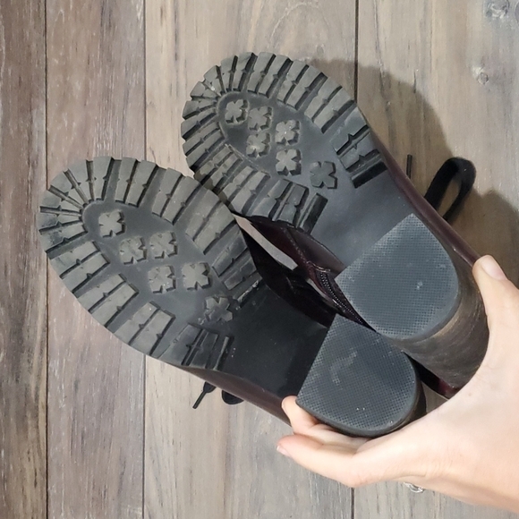 Steve Madden Womens Burgundy Andie Lace Up Y2K Chunky boots shoes sz 8 - Picture 9 of 12